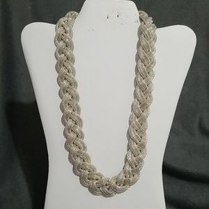 Braided Silver Mesh Necklace